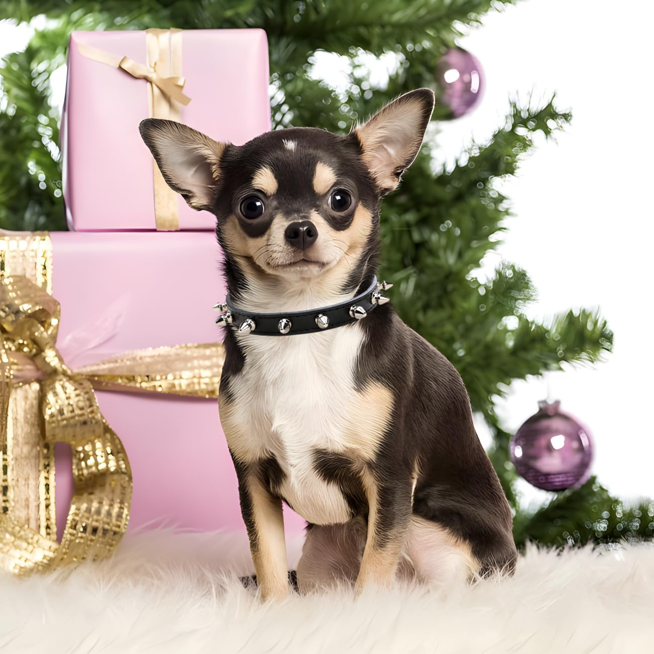 Koiranpannat pienille koirille, niiteillä koristeltu piikkikissanpanta PU-keinonahkainen nastapentupanta XS-rotuisille lemmikkikoirille, uros-chihuahua